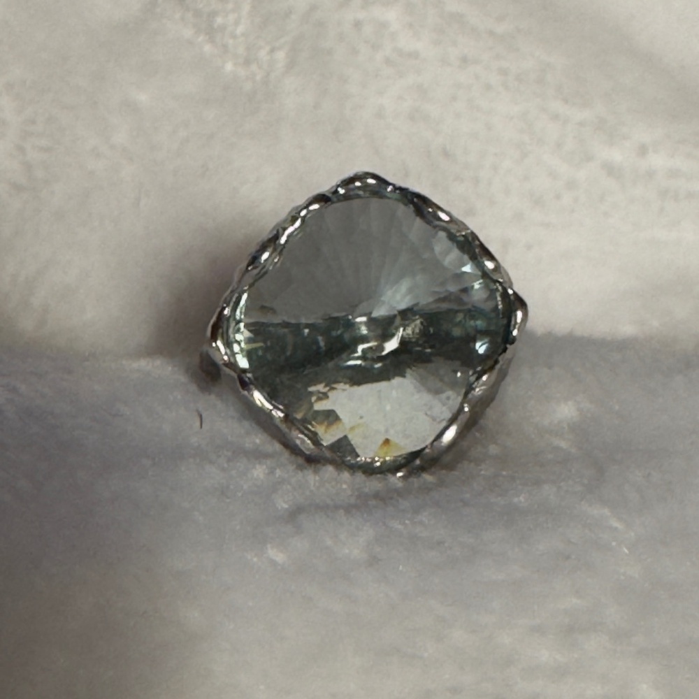 Bora Handcrafted Jewelry Textured Sterling Ring Topaz Size 6.5